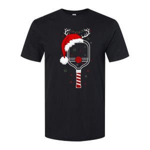 Pickleball Player Christmas Holiday Reindeer Xmas Softstyle CVC T-Shirt