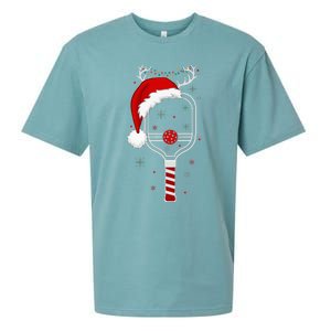 Pickleball Player Christmas Holiday Reindeer Xmas Sueded Cloud Jersey T-Shirt