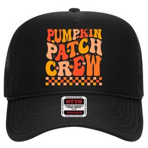 Pumpkin Patch Crew Autumn Fall High Crown Mesh Back Trucker Hat