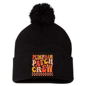 Pumpkin Patch Crew Autumn Fall Pom Pom 12in Knit Beanie