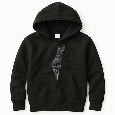 Palestine Palestinian Cities Map Gaza Kids Hoodie