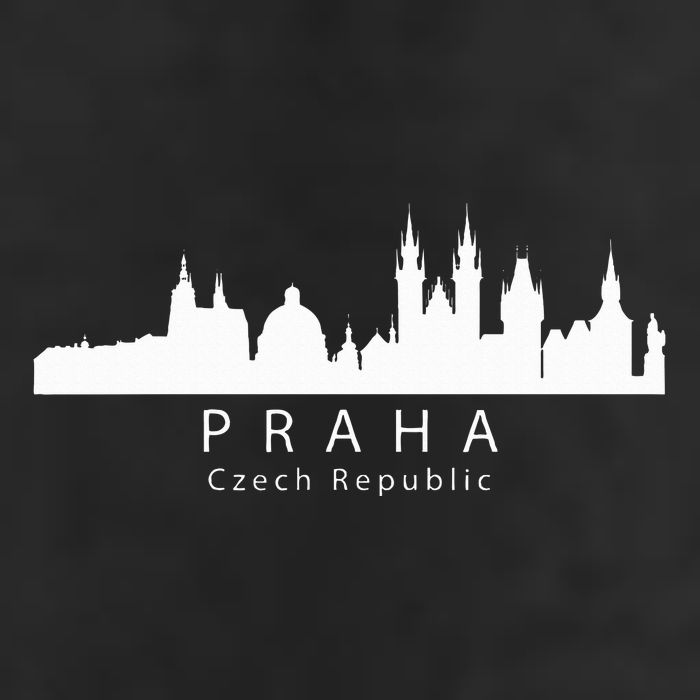 Praha Prague Czech Republic Skyline 7 Panel Mesh Trucker Snapback Hat