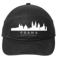 Praha Prague Czech Republic Skyline 7-Panel Snapback Hat