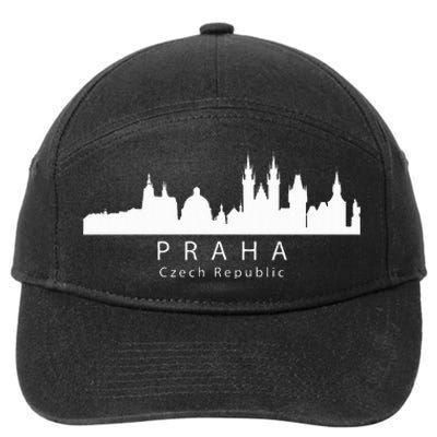 Praha Prague Czech Republic Skyline 7-Panel Snapback Hat