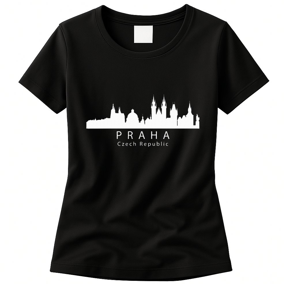 Praha Prague Czech Republic Skyline Womens T-Shirt