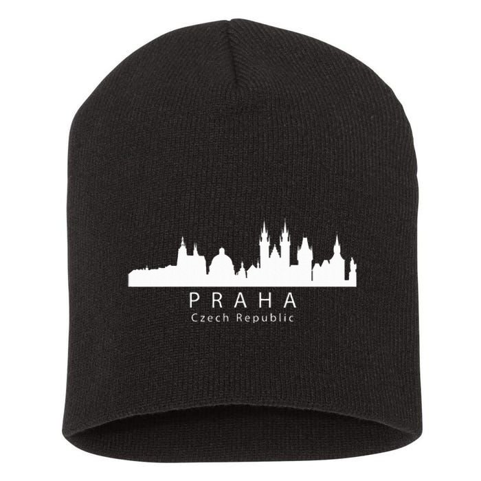 Praha Prague Czech Republic Skyline Short Acrylic Beanie