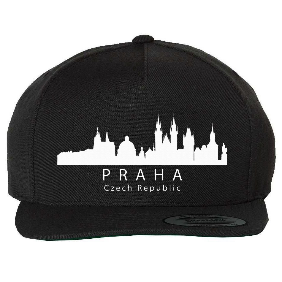 Praha Prague Czech Republic Skyline Wool Snapback Cap