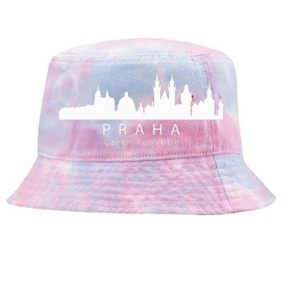 Praha Prague Czech Republic Skyline Tie-Dyed Bucket Hat