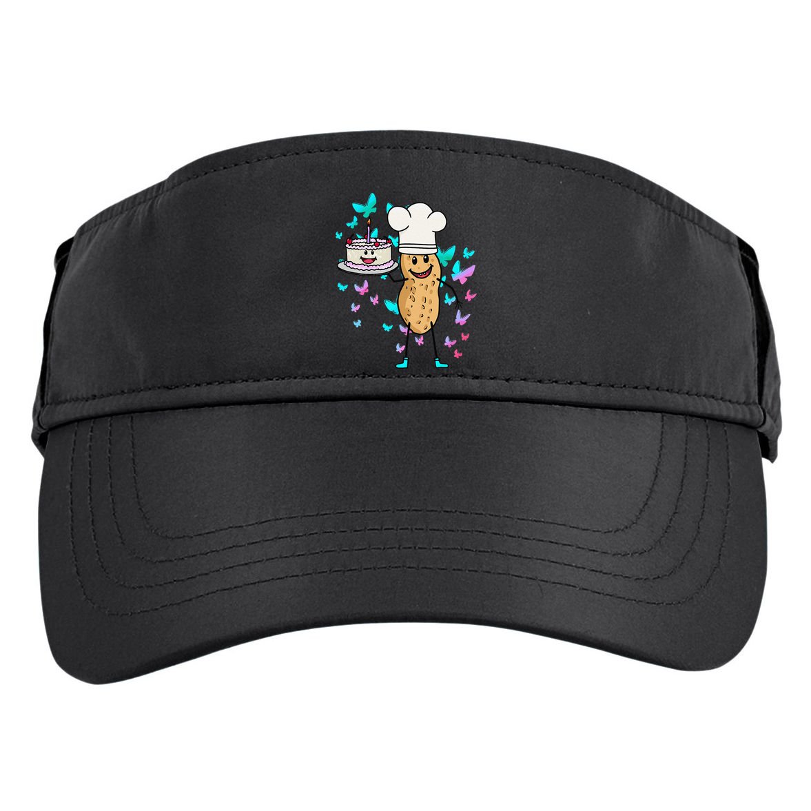 Peanut Peanuts Cream Cake Birthday Greetings Nut Adult Drive Performance Visor