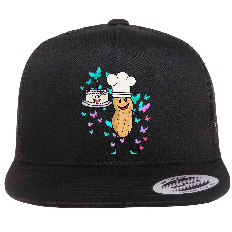 Peanut Peanuts Cream Cake Birthday Greetings Nut Flat Bill Trucker Hat