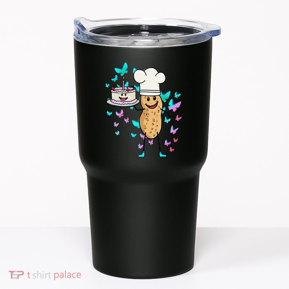 Peanut Peanuts Cream Cake Birthday Greetings Nut Tumbler