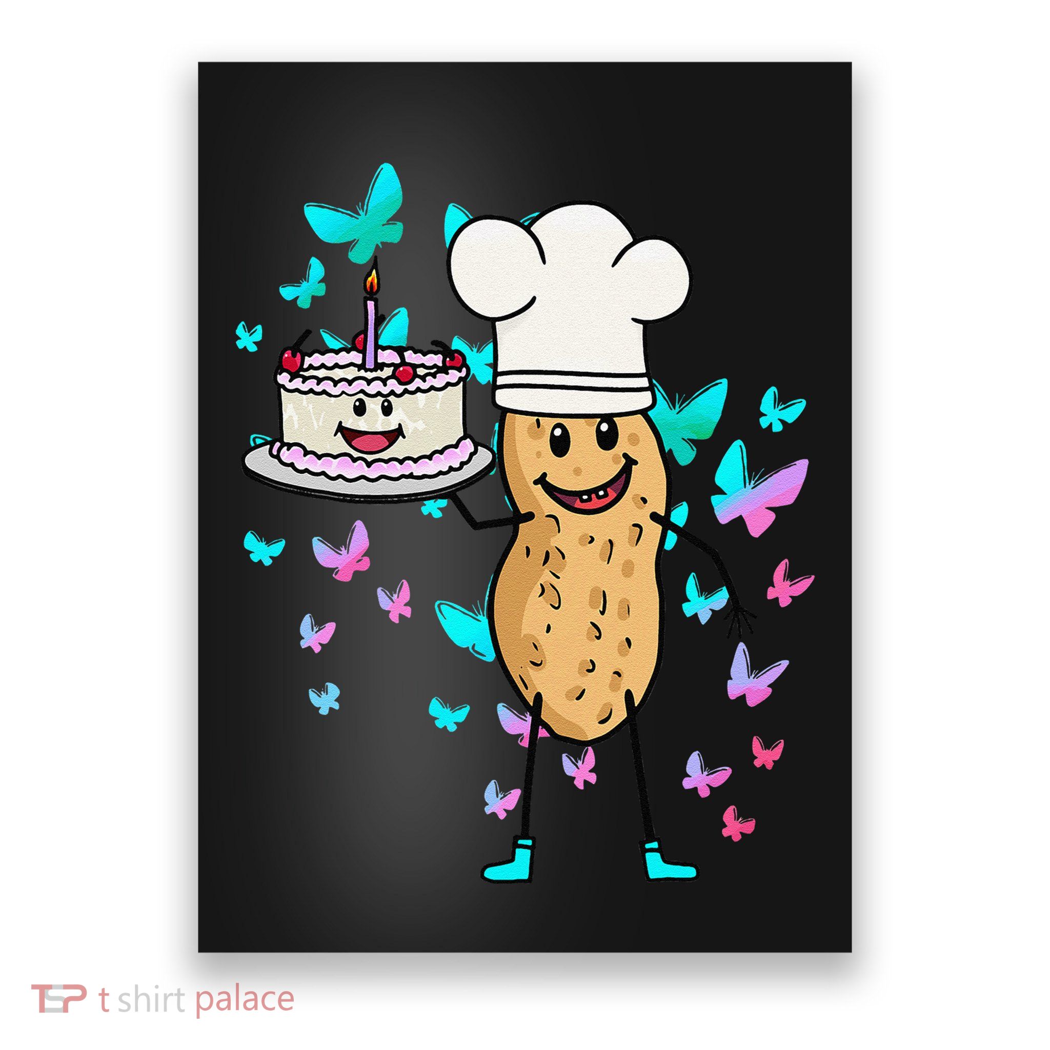 Peanut Peanuts Cream Cake Birthday Greetings Nut Poster