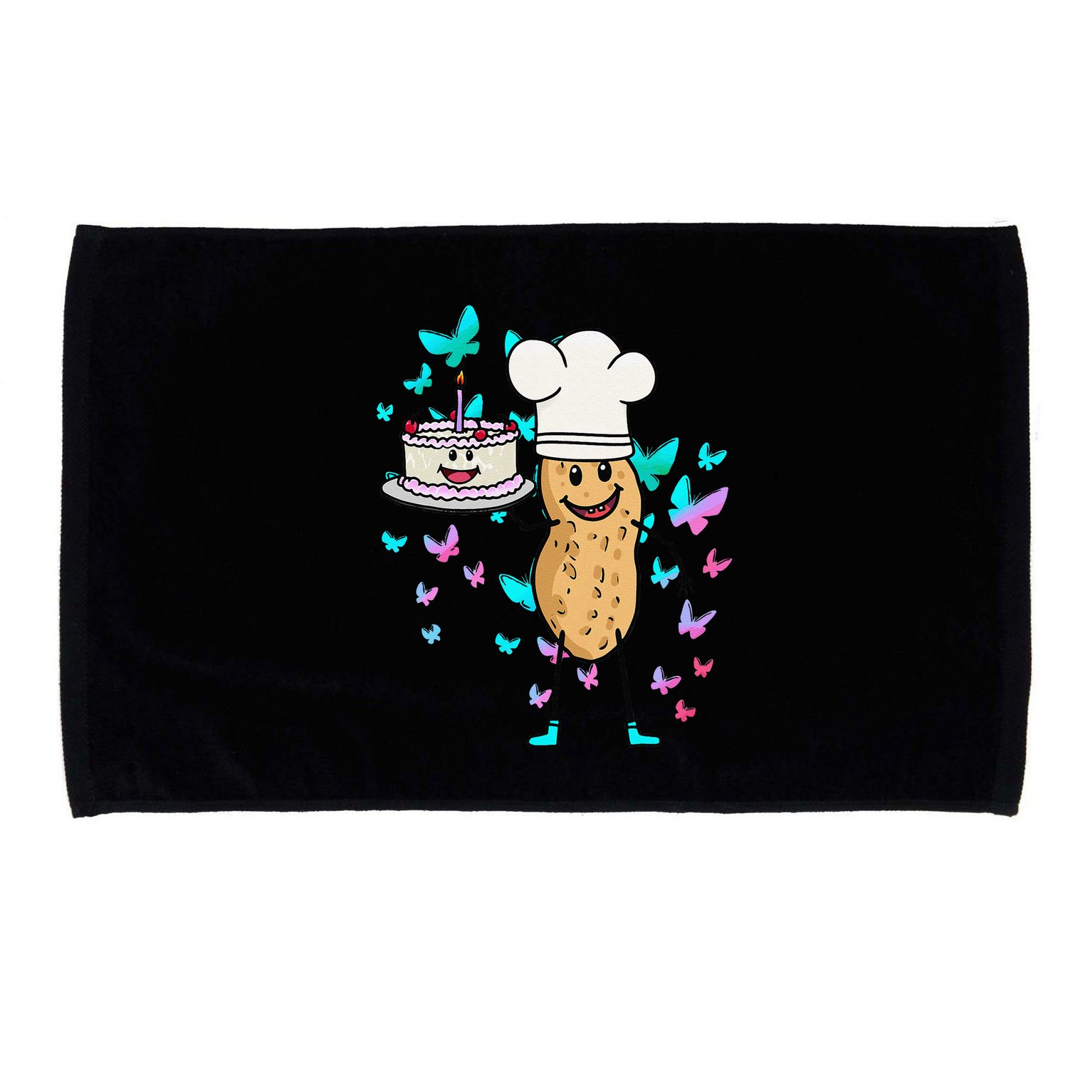 Peanut Peanuts Cream Cake Birthday Greetings Nut Microfiber Hand Towel