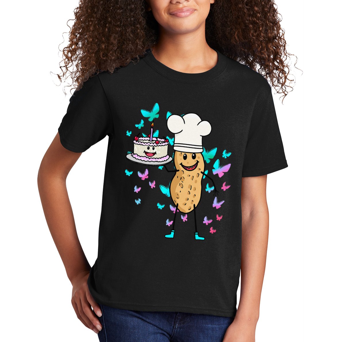 Peanut Peanuts Cream Cake Birthday Greetings Nut Kids T-Shirt