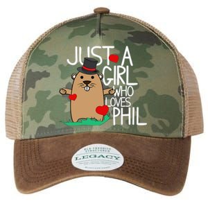 Punxsy Phil's Cute Groundhog Day Holiday Design For Girls Legacy Tie Dye Trucker Hat