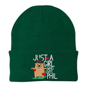 Punxsy Phil's Cute Groundhog Day Holiday Design For Girls Knit Cap Winter Beanie