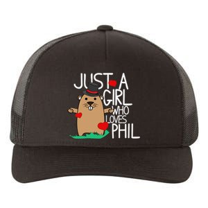 Punxsy Phil's Cute Groundhog Day Holiday Design For Girls Yupoong Adult 5-Panel Trucker Hat