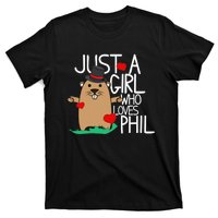 Punxsy Phil's Cute Groundhog Day Holiday Design For Girls T-Shirt