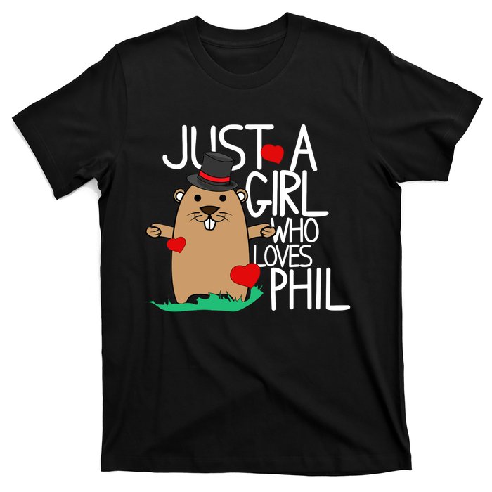 Punxsy Phil's Cute Groundhog Day Holiday Design For Girls T-Shirt