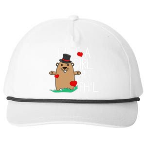 Punxsy Phil's Cute Groundhog Day Holiday Design For Girls Snapback Five-Panel Rope Hat