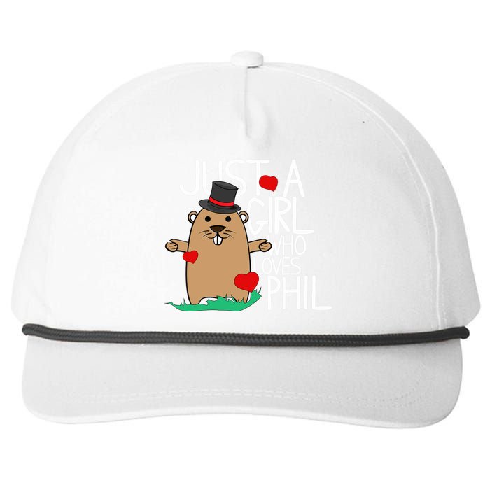 Punxsy Phil's Cute Groundhog Day Holiday Design For Girls Snapback Five-Panel Rope Hat