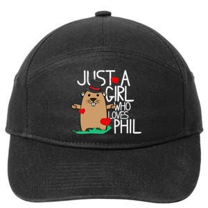 Punxsy Phil's Cute Groundhog Day Holiday Design For Girls 7-Panel Snapback Hat