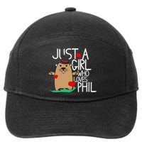 Punxsy Phil's Cute Groundhog Day Holiday Design For Girls 7-Panel Snapback Hat