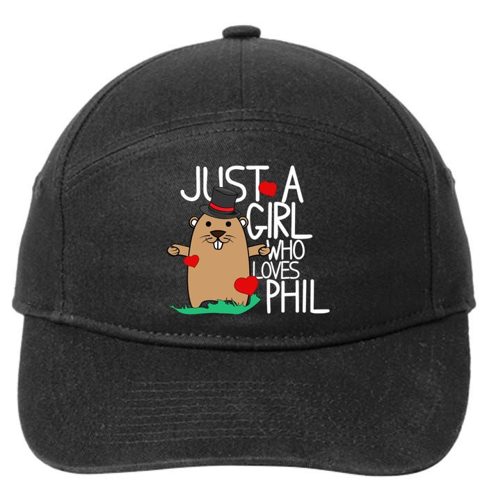 Punxsy Phil's Cute Groundhog Day Holiday Design For Girls 7-Panel Snapback Hat