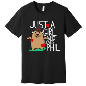 Punxsy Phil's Cute Groundhog Day Holiday Design For Girls Premium T-Shirt