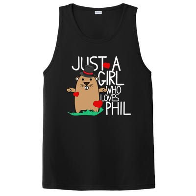 Punxsy Phil's Cute Groundhog Day Holiday Design For Girls PosiCharge Competitor Tank