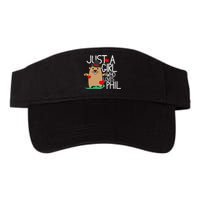 Punxsy Phil's Cute Groundhog Day Holiday Design For Girls Valucap Bio-Washed Visor