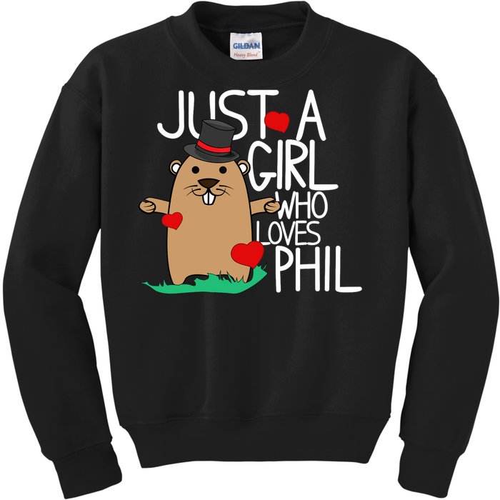 Punxsy Phil's Cute Groundhog Day Holiday Design For Girls Kids Sweatshirt