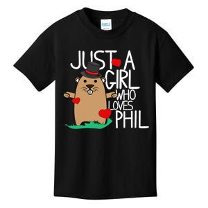 Punxsy Phil's Cute Groundhog Day Holiday Design For Girls Kids T-Shirt