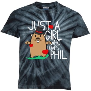 Punxsy Phil's Cute Groundhog Day Holiday Design For Girls Kids Tie-Dye T-Shirt