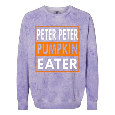 Peter Pumpkin Costume Eater For Couples Matching Halloween Colorblast Crewneck Sweatshirt