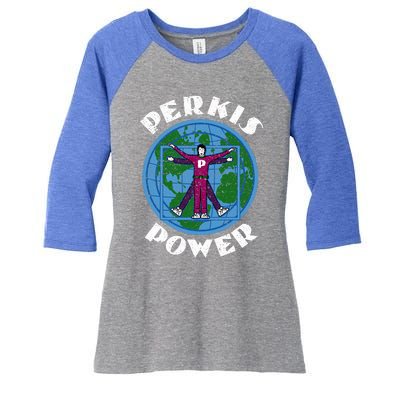 Perkis Power Camp Counselor Women's Tri-Blend 3/4-Sleeve Raglan Shirt