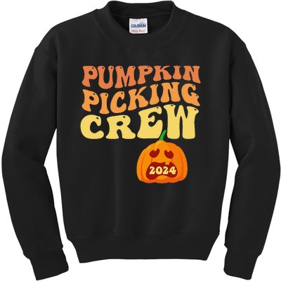 Pumpkin Picking Crew 2024 Family Matching Autumn Halloween Kids Sweatshirt