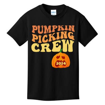 Pumpkin Picking Crew 2024 Family Matching Autumn Halloween Kids T-Shirt