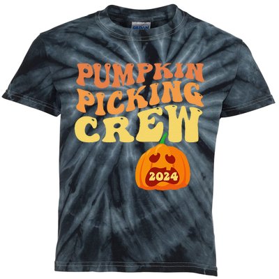 Pumpkin Picking Crew 2024 Family Matching Autumn Halloween Kids Tie-Dye T-Shirt