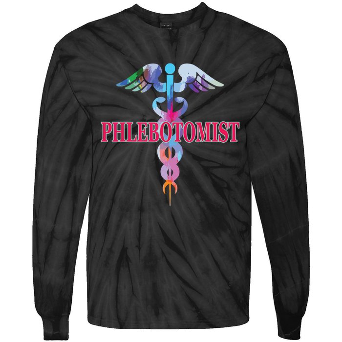 Phlebotomy Phlebotomist Caduceus Gifts Men Women Tie-Dye Long Sleeve Shirt