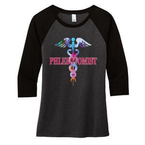 Phlebotomy Phlebotomist Caduceus Gifts Men Women Women's Tri-Blend 3/4-Sleeve Raglan Shirt