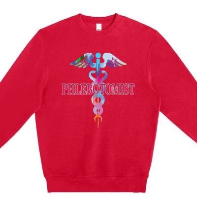 Phlebotomy Phlebotomist Caduceus Gifts Men Women Premium Crewneck Sweatshirt