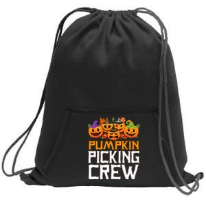 Pumpkin Picking Crew Halloween Family Matching Sweatshirt Cinch Pack Bag