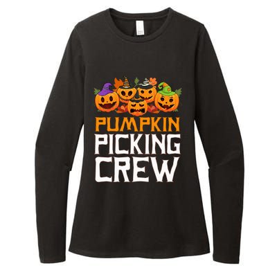 Pumpkin Picking Crew Halloween Family Matching Womens CVC Long Sleeve Shirt