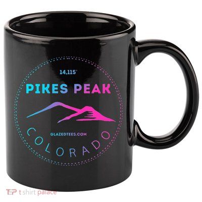 Pikes Peak Colorado Retro Mountain Adventure 11oz C Handle Ceramic Mug