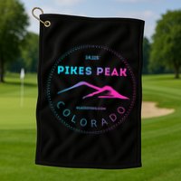 Pikes Peak Colorado Retro Mountain Adventure Golf Towel