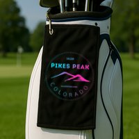 Pikes Peak Colorado Retro Mountain Adventure Golf Towel