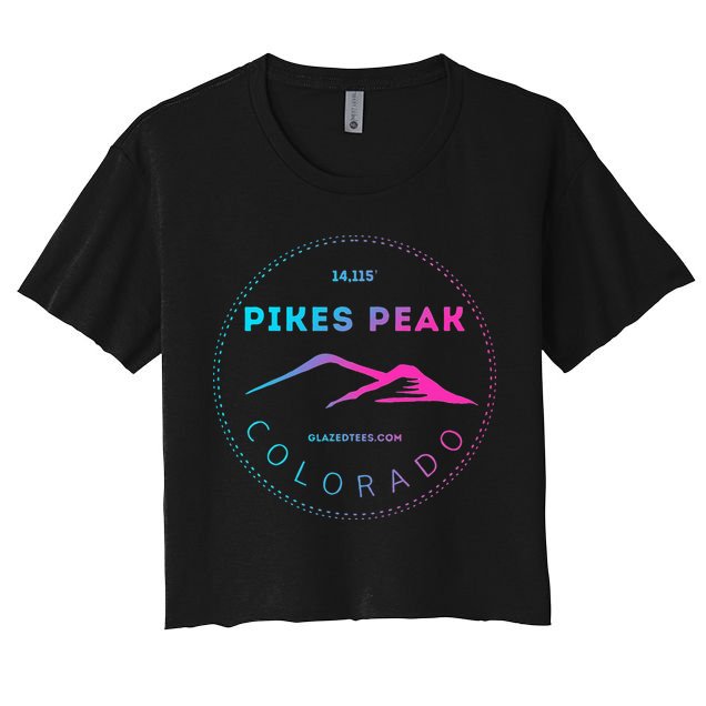 Pikes Peak Colorado Retro Mountain Adventure Crop Top