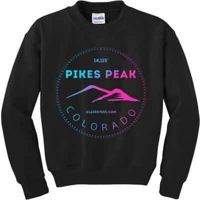 Pikes Peak Colorado Retro Mountain Adventure Kids Sweatshirt