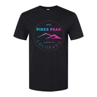 Pikes Peak Colorado Retro Mountain Adventure Softstyle® CVC T-Shirt